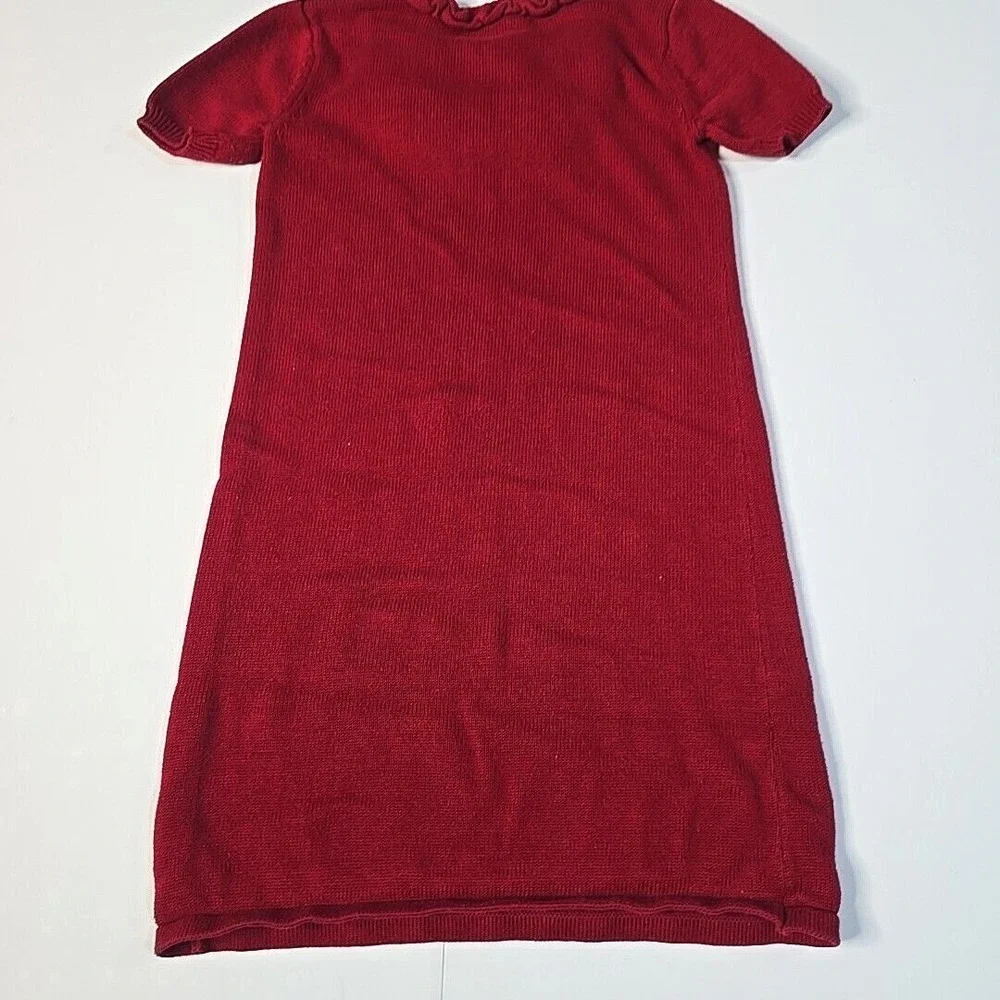 Gymboree Sweater Dress Girls 7 Red Ruffle Rhinestone Holiday Festive‎ Short Slv